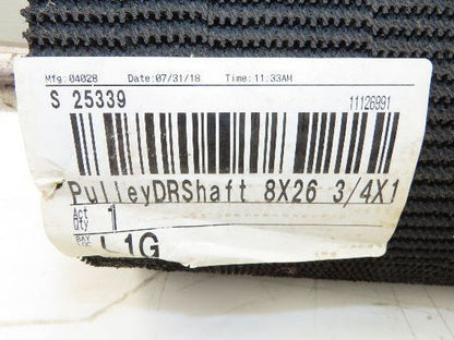 Intelligrated 28" Conveyor Lagged Grip Top Pulley 8"x 26-3/4"W 1-11/16" Shaft