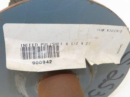 Intelligrated 27" Conveyor Grip Top Infeed Pulley 4-1/2"x 25"W 1-7/16" Shaft