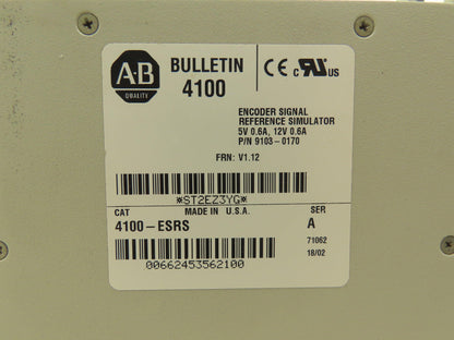 Allen Bradley 4100-ESRS Encoder Signal Reference Simulator Ser A FRN 1.12