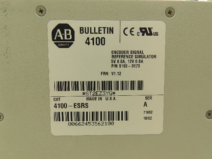 Allen Bradley 4100-ESRS Encoder Signal Reference Simulator Ser A FRN 1.12