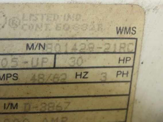 Reliance Electric 801429-21RC MaxPak Plus DC Drive 3Ph 480v In 240vDC 105A 30Hp