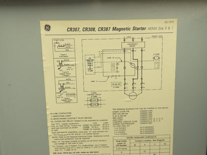 General Electric CR308C1***DAA Combination Motor Starter NEMA 0 & 1 30A 600V