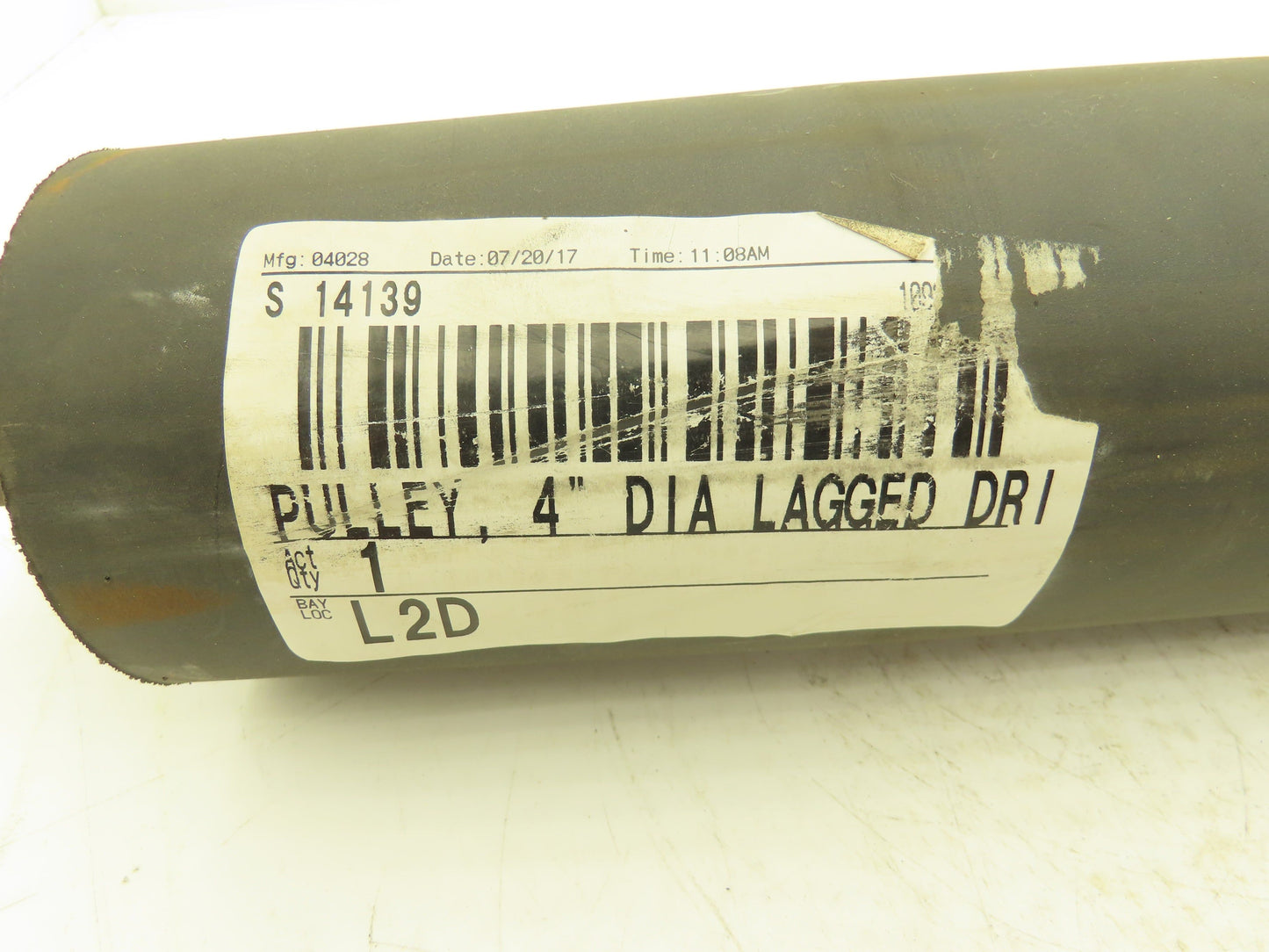 Intelligrated Conveyor 4"x 20" Crowned Lagged Pulley 1-3/16" Shaft