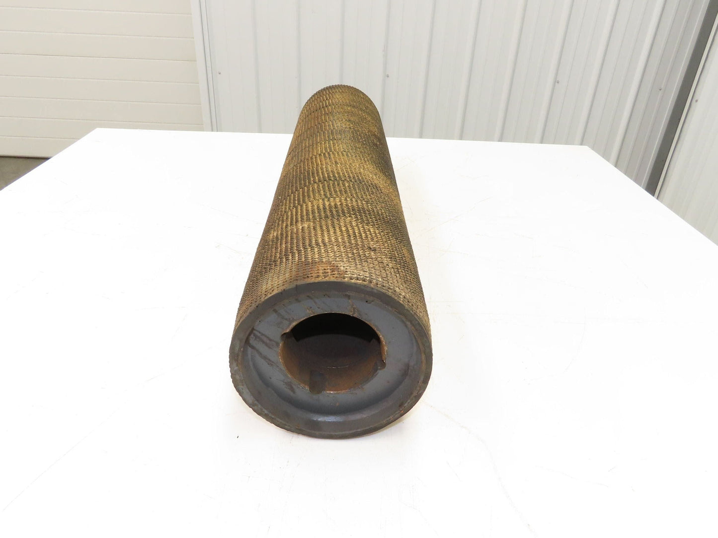 6"x 29" Lagged Grip-Top Conveyor Pulley Taper Bushed Bore