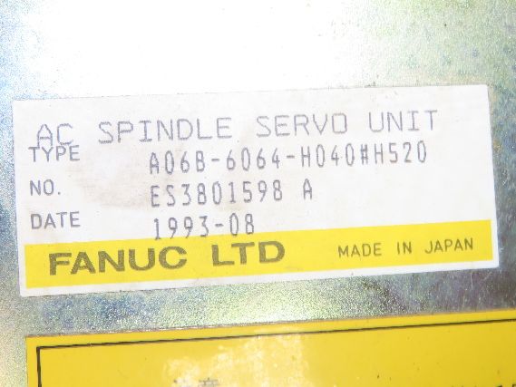 Fanuc A06B-6064-H040#H520 AC Spindle Drive Servo Unit Amplifier