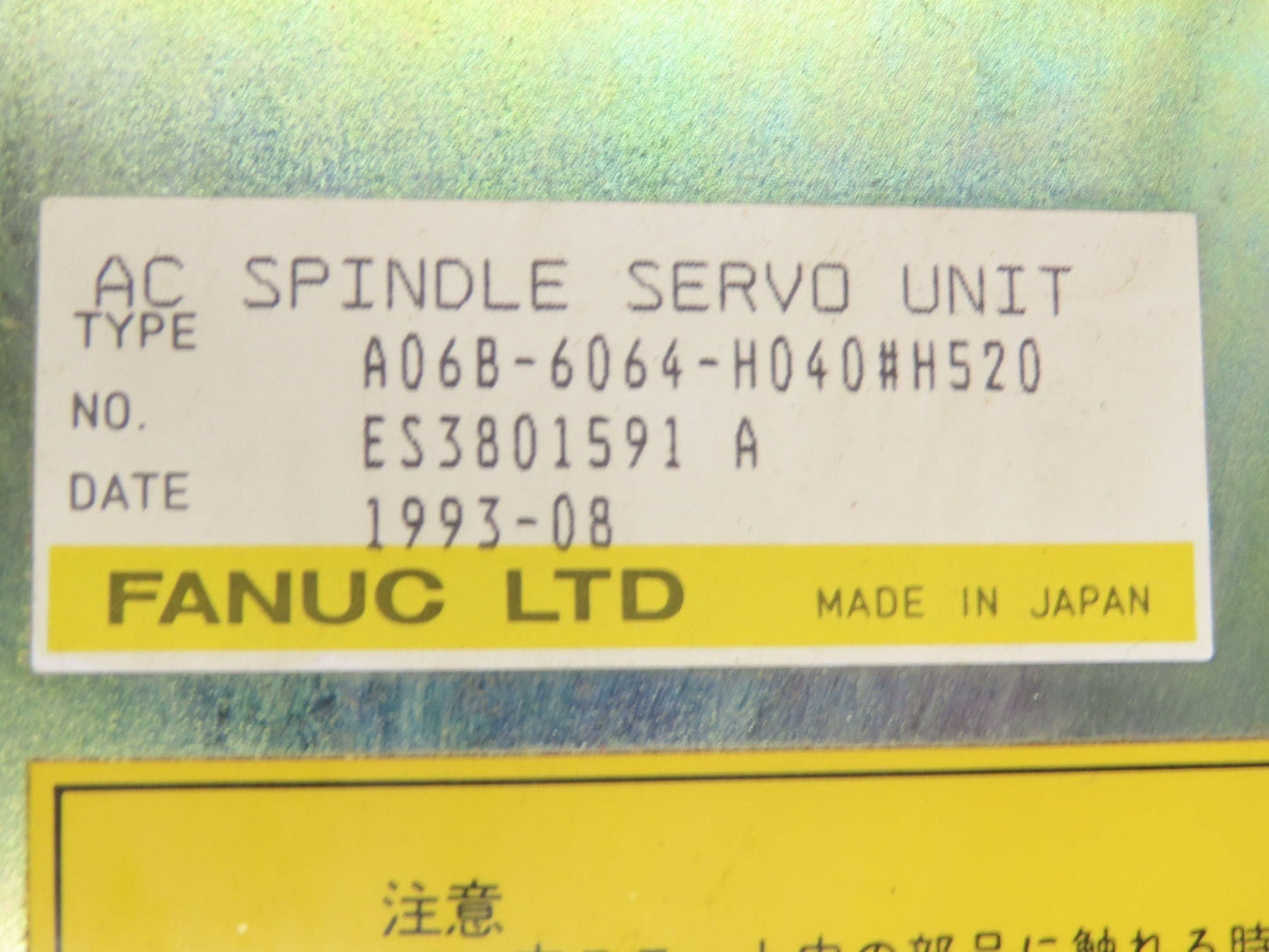 Fanuc A06B-6064-H040#H520 AC Spindle Drive Servo Unit Amplifier
