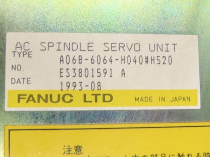Fanuc A06B-6064-H040#H520 AC Spindle Drive Servo Unit Amplifier