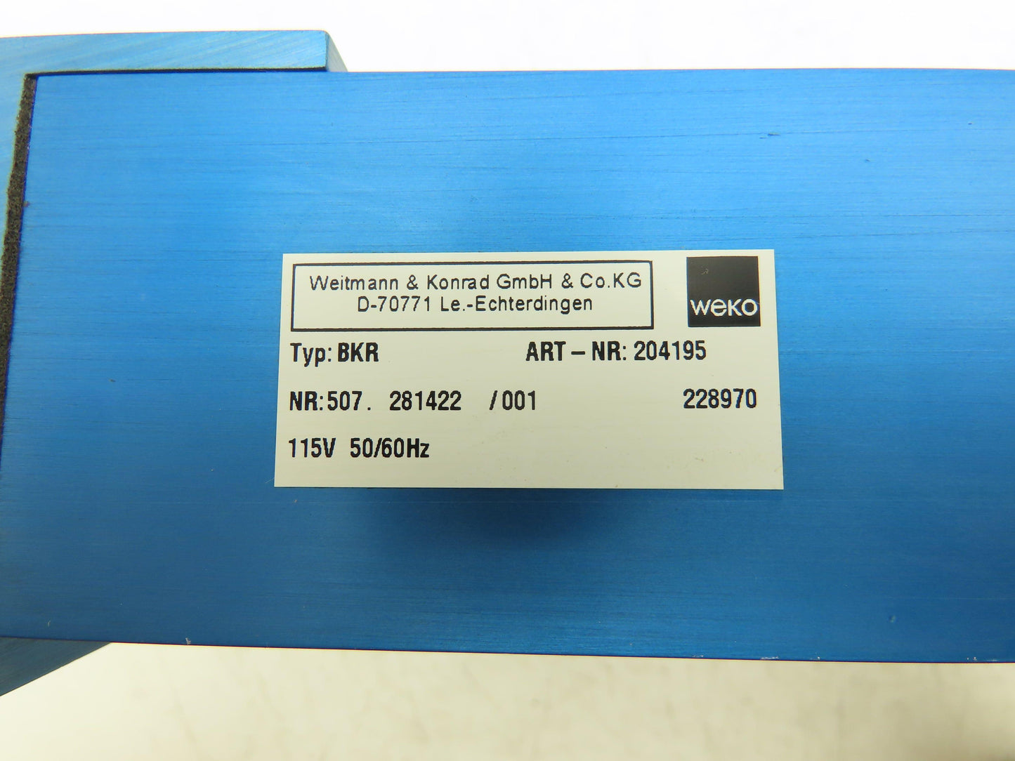 Weitmann & Konrad BKR | 204195 Weko Controller 115v 60Hz