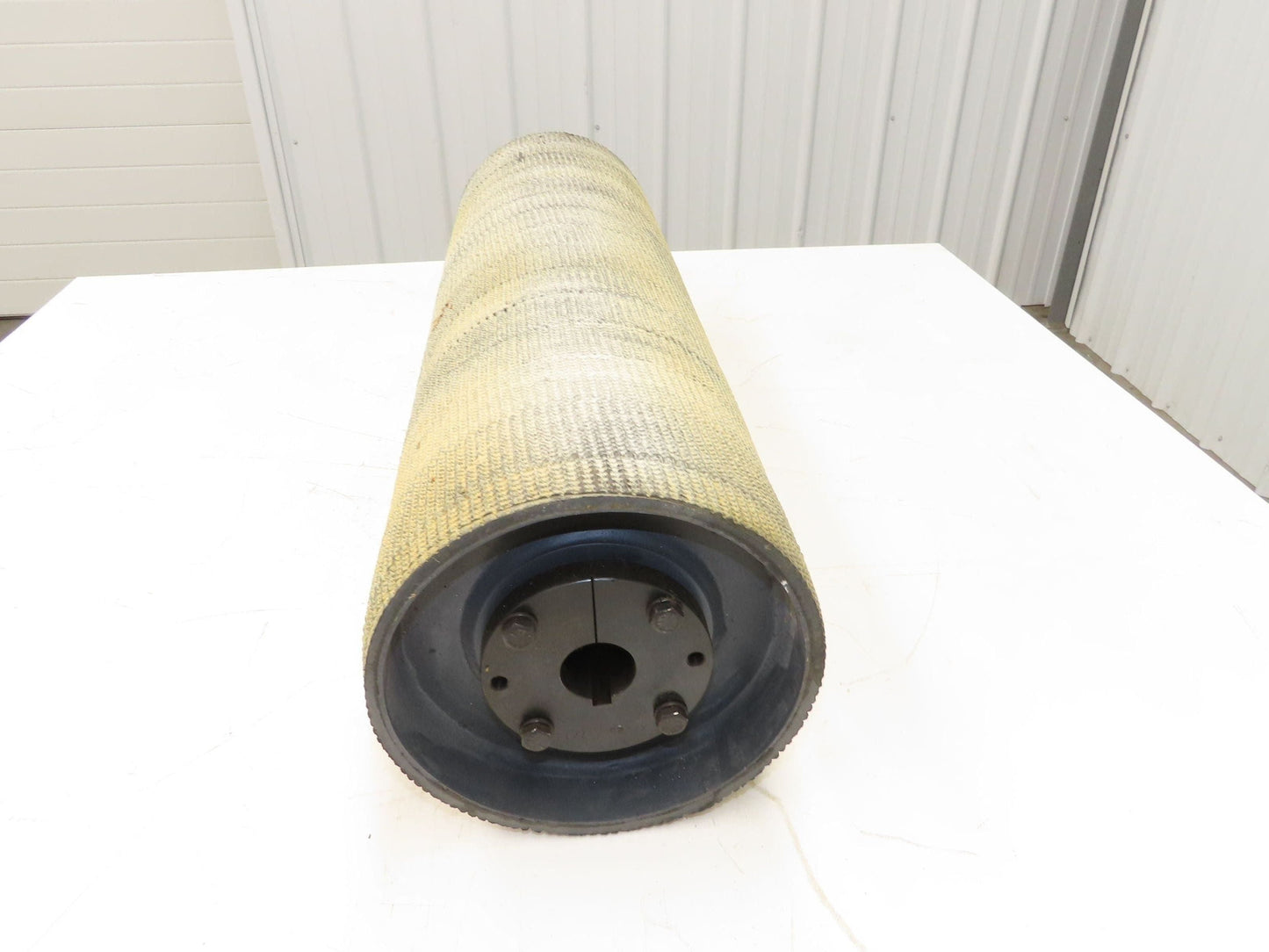 Precision 8"x 29" Lagged Grip-Top Conveyor Pulley 1-7/16" QD Bushed Bore