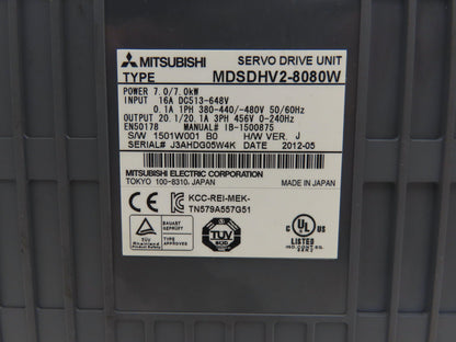 Mitsubishi Electric MDSDHV2-8080W Servo Drive 7kW 3Ph 456v 0-240Hz HW Ver J