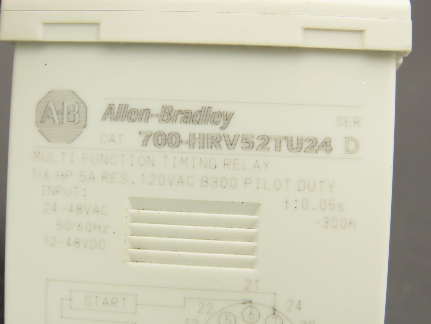 Allen Bradley 700-HRV52TU24 Multi Function Timing Relay 1/6Hp 0.05s-300h Ser D