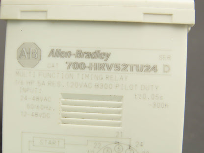 Allen Bradley 700-HRV52TU24 Multi Function Timing Relay 1/6Hp 0.05s-300h Ser D
