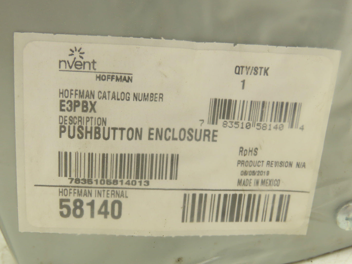 Hoffman E3PBX Pushbutton Enclosure 3-Button 8x4x5" Lot of 2