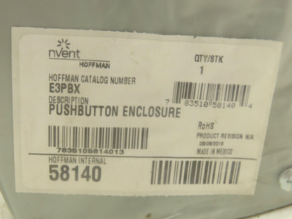 Hoffman E3PBX Pushbutton Enclosure 3-Button 8x4x5" Lot of 2