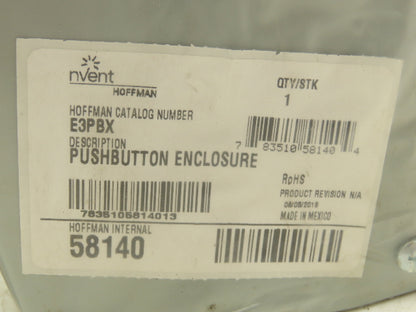 Hoffman E3PBX Pushbutton Enclosure 3-Button 8x4x5" Lot of 2
