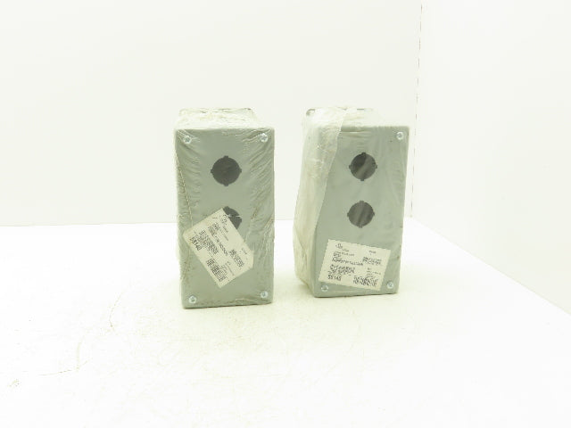 Hoffman E3PBX Pushbutton Enclosure 3-Button 8x4x5" Lot of 2
