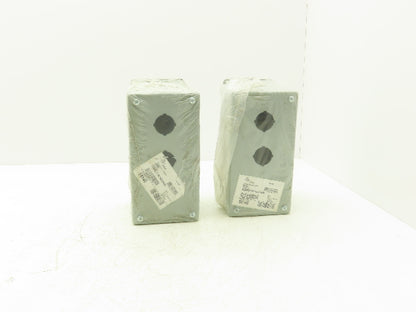 Hoffman E3PBX Pushbutton Enclosure 3-Button 8x4x5" Lot of 2