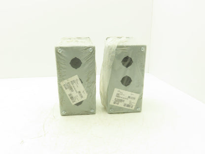 Hoffman E3PBX Pushbutton Enclosure 3-Button 8x4x5" Lot of 2
