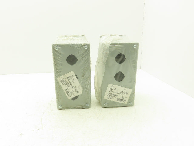 Hoffman E3PBX Pushbutton Enclosure 3-Button 8x4x5" Lot of 2