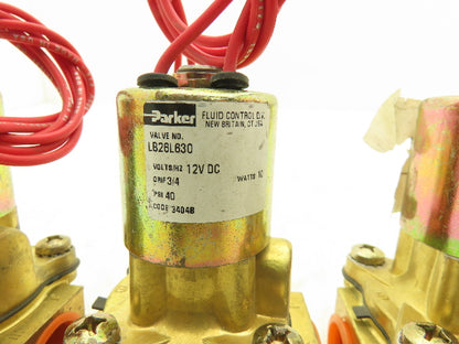 Parker LB26L630 Solenoid Valve 2-Way Skinner 12VDC 3/4" NPT 40psi Lot of 4