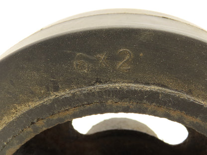 Spring Loaded Rigid Caster Wheel 6x2" Cast Iron Rubber Black 4x4.5" Plate