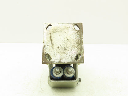 Spring Loaded Rigid Caster Wheel 6x2" Cast Iron Rubber Black 4x4.5" Plate