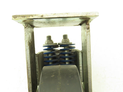 Spring Loaded Rigid Caster Wheel 6x2" Cast Iron Rubber Black 4x4.5" Plate