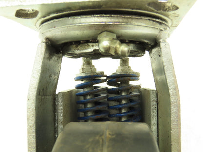 Spring Loaded Swiveling Caster Wheel 6x2" Cast Iron Rubber Black 4x4.5" Plate