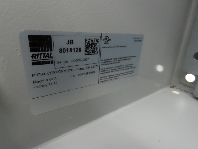 Rittal JB 8018126 Junction Box Electrical Enclosure 16x14x8"