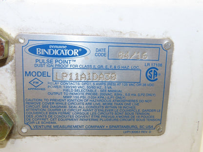 Bindicator LP11A1DA30 Pulse Point Vibrating Fork Level Sensor 31" Probe 8"Flange