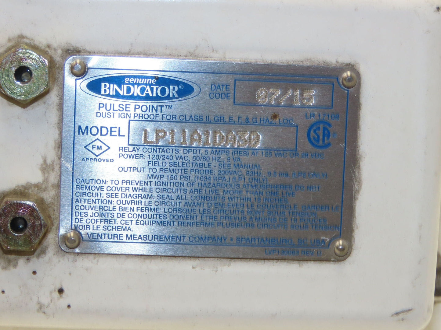 Bindicator LP11A1DA30 Pulse Point Vibrating Fork Level Sensor 31" Probe 8"Flange