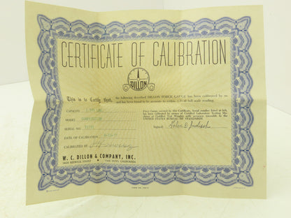 Dillon Compression Force Gauge Gage 5000 lbs 2.5 Ton With Case