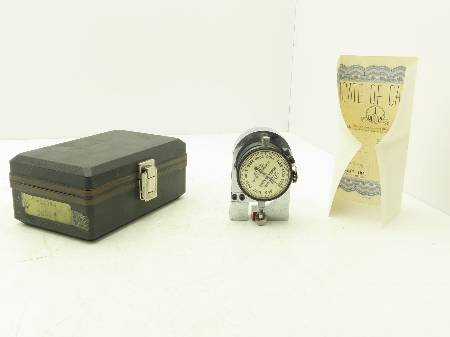 Dillon Compression Force Gauge Gage 5000 lbs 2.5 Ton With Case