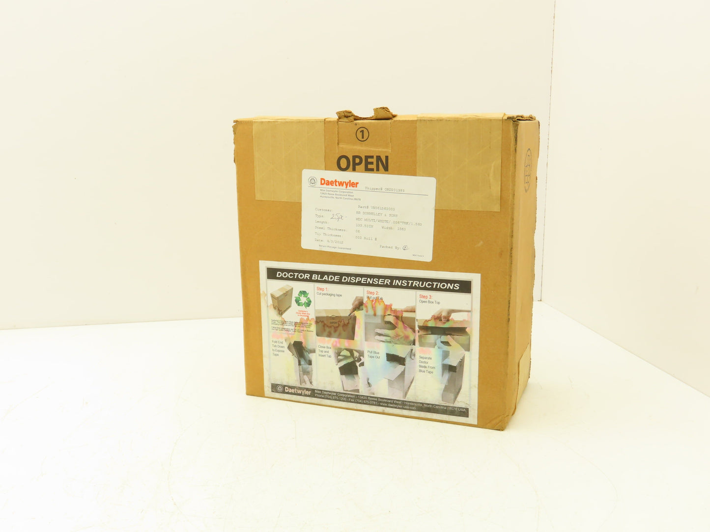 Daetwyler MDCDB Doctor Blade .006" x 1.563"W x 133.5"L Carbon Steel Bevel Tip