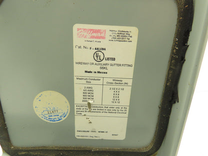 Hoffman F44LE9B F44LE9A 4"x4" Wireway Elbow Lay-in NEMA 12 Mixed Lot of 2