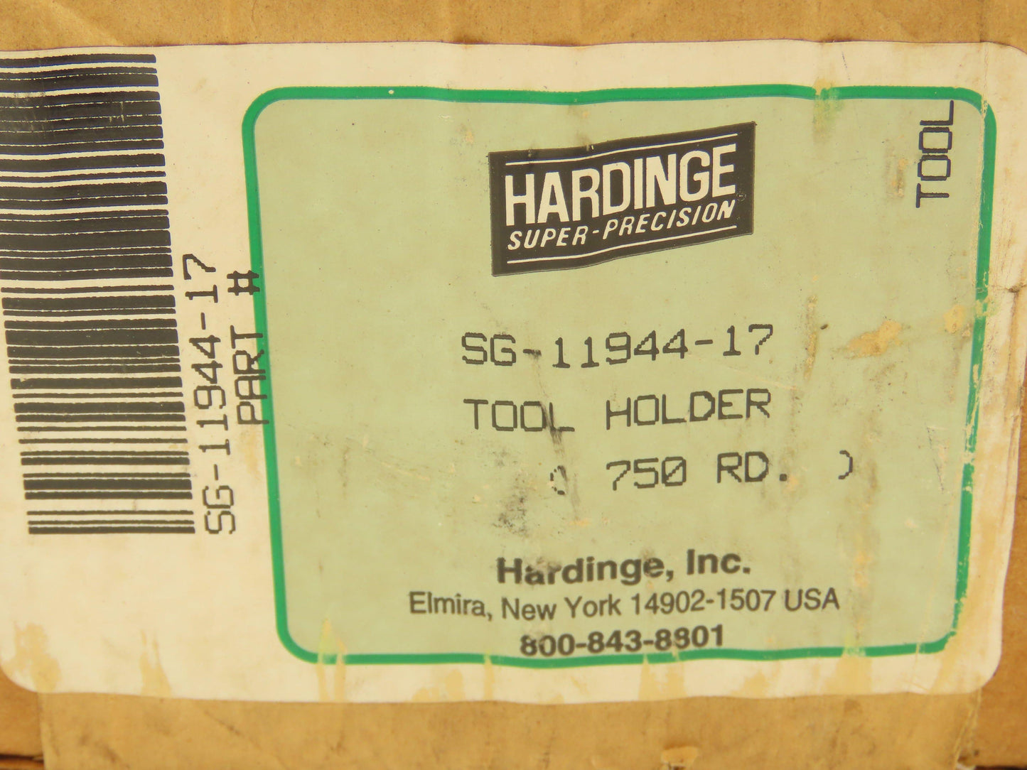 Hardinge SG-11944-17 3/4" Shank Tool Holder Cooling Jets Hardware