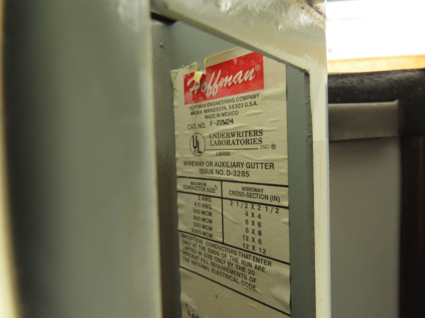 Hoffman F22W24 2"x2" Wireway Straight Section 24" Feed Through NEMA 12