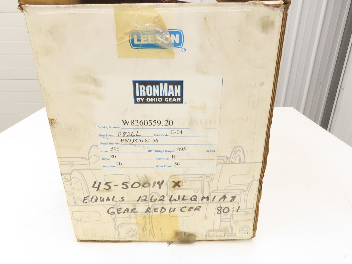 HMQ826-80-56-H Ironman Gearbox 80:1 22rpm .5Hp 56C Hollow Shaft *Broken Flange*