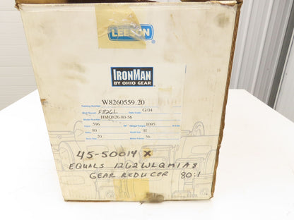 HMQ826-80-56-H Ironman Gearbox 80:1 22rpm .5Hp 56C Hollow Shaft *Broken Flange*