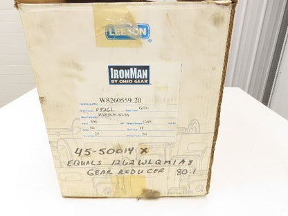 HMQ826-80-56-H Ironman Gearbox 80:1 22rpm .5Hp 56C Hollow Shaft *Broken Flange*