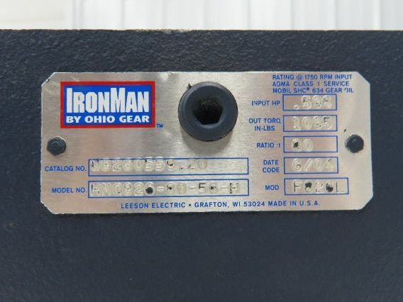 HMQ826-80-56-H Ironman Gearbox 80:1 22rpm .5Hp 56C Hollow Shaft *Broken Flange*