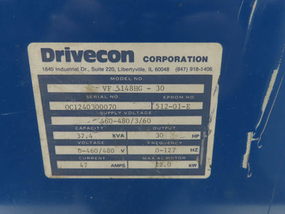 Drivecon VF 5148HG-30 Variable Frequency AC Drive 30Hp 480V 3Ph
