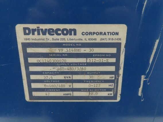 Drivecon VF 5148HG-30 Variable Frequency AC Drive 30Hp 480V 3Ph