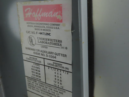 Hoffman F44T12HC Wireway Auxiliary Gutter Wire Trough 4"x4"x12" Lot of 3