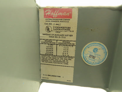 Hoffman F44LC 4"x4" Wireway Lay-in Cross Fitting Lot of 2