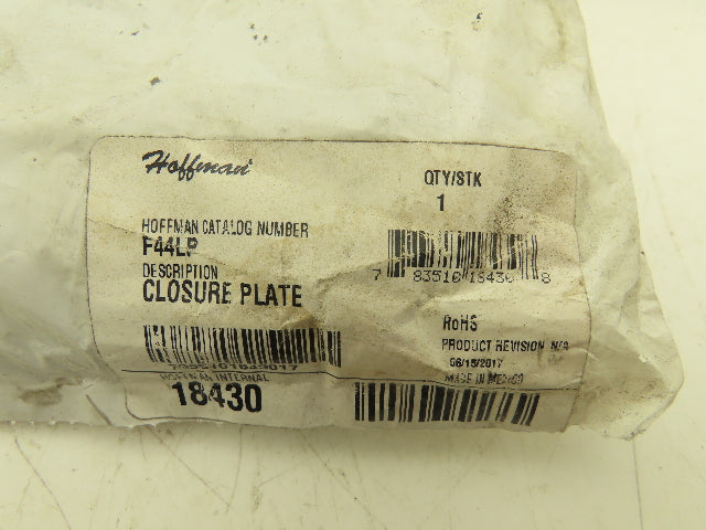 Hoffman F44LP 4"x4" Wireway Closure Plate and Seal Lay-in/Feed-Through Lot of 3