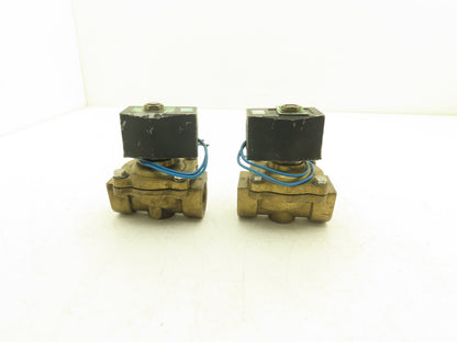 NCD AD12-25 Brass Solenoid Valve 2-Way 1"NPT 115V Normally Open Lot of 2
