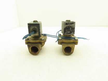 NCD AD12-25 Brass Solenoid Valve 2-Way 1"NPT 115V Normally Open Lot of 2