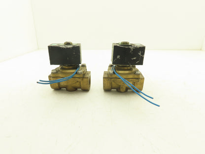 NCD AD12-25 Brass Solenoid Valve 2-Way 1"NPT 115V Normally Open Lot of 2