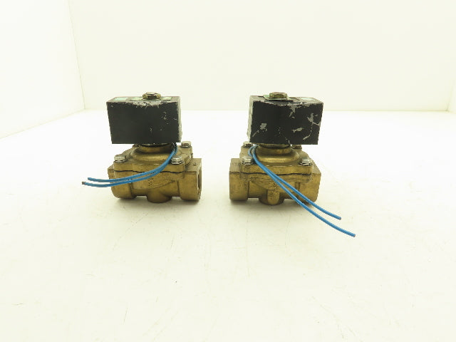 NCD AD12-25 Brass Solenoid Valve 2-Way 1"NPT 115V Normally Open Lot of 2